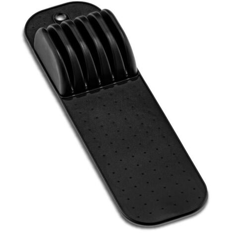 Bloc à couteaux Madesmart Classic à 5 emplacements, tapis de rangement pour tiroirs, bloc à couteaux de cuisine à prise souple, bloc à couteaux en carbone
