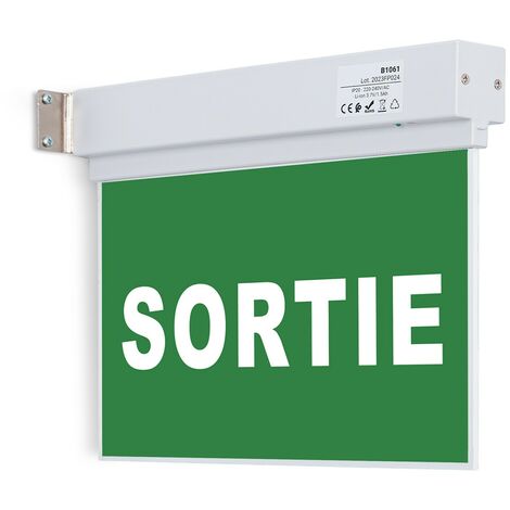 Bloc autonome d'éclairage de sécurité avec panneau "SORTIE"