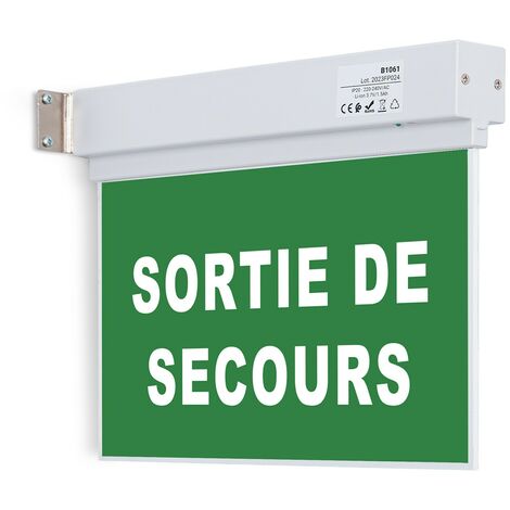 Bloc autonome d'éclairage de sécurité avec panneau "SORTIE