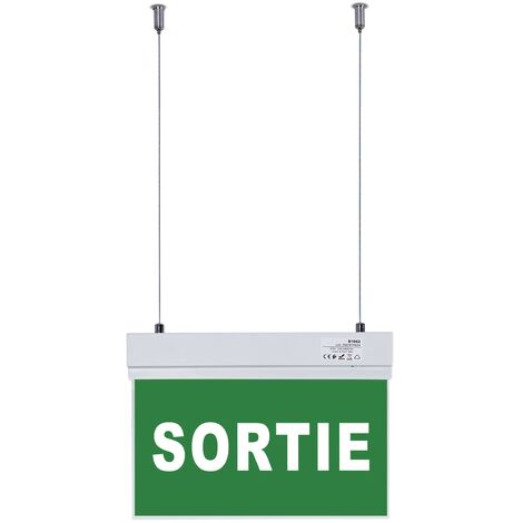 Bloc autonome d'éclairage de sécurité avec panneau "SORTIE"