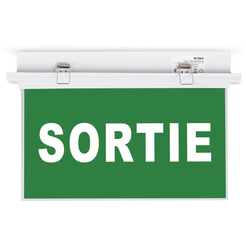 Bloc autonome d'éclairage de sécurité avec pictogramme "SORTIE"