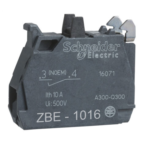 Bloc contact pour bouton ZBE Ø 22mm contact 1F doré 230V 3A Harmony SCHNEIDER ELECTRIC ZBE1016