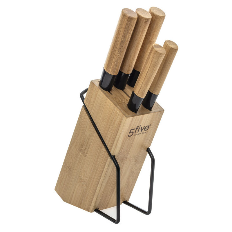 Secret De Gourmet - Bloc couteaux 5 pièces bambou - multicolore Secret De Gourmet - Bloc couteaux 5 pièces bambou - multicolore