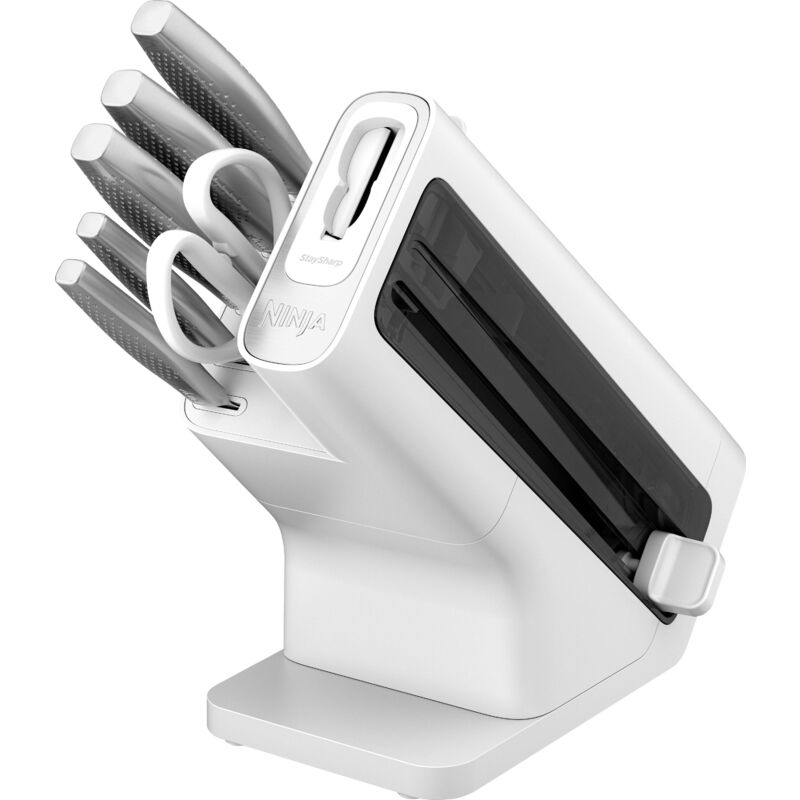 Ninja - K62006EUWH Bloc de lames StaySharp avec meuleuse intégrée, jeu de 6 pièces blanc Y261173