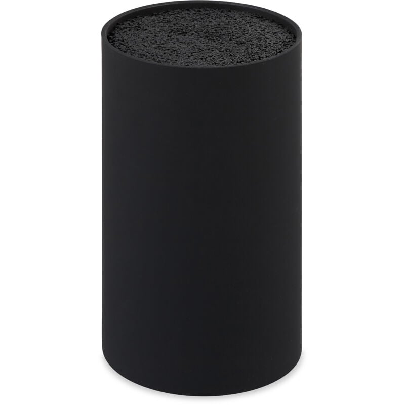 Bloc à couteaux non garni, Porte-couteaux, Rangement couvert, Range-couteaux universel hd 18x11 cm, noir - Relaxdays