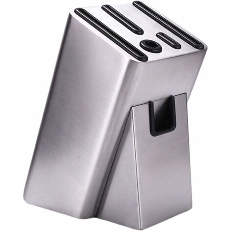 Bloc Couteaux Vide en Acier Inoxydable, Porte Couteaux De Cuisine Magnétique Bloc Couteaux Et Ciseaux pour Tous Les Couteaux-Fei Yu