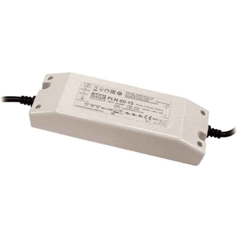 Driver led Mean Well PLN-60-12 60 w 12 v dc 5 a Tension fixe/courant constant