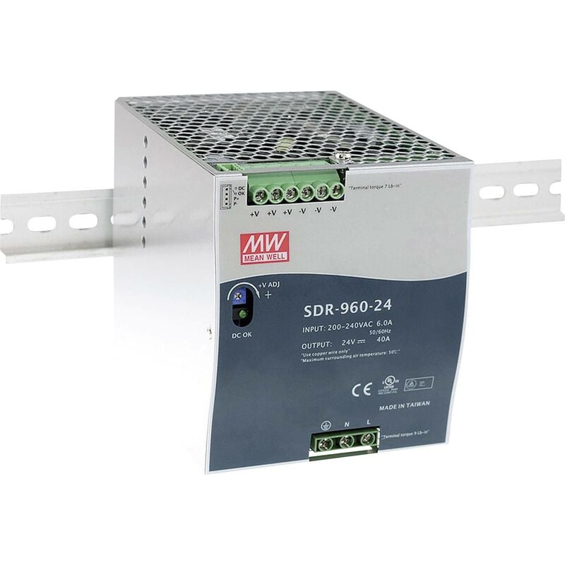 SDR-960-48 Alimentation rail din 48 v/dc 20 a 960 w Nbr. de sorties:1 x Contenu 1 pc(s) A022811 - Mean Well