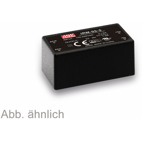Bloc d'alimentation AC/DC à imprimé MEAN WELL IRM-05-5, 5 V-/1 A, 5 W