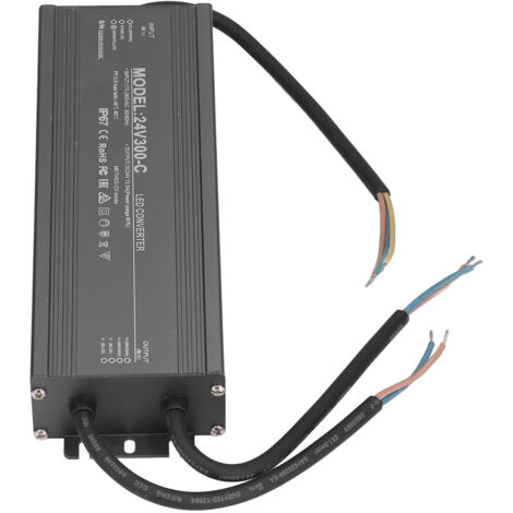 Bloc d'alimentation LED étanche IP67 300W pour enseignes, tension 24V constante, entrée large 170-265V AC