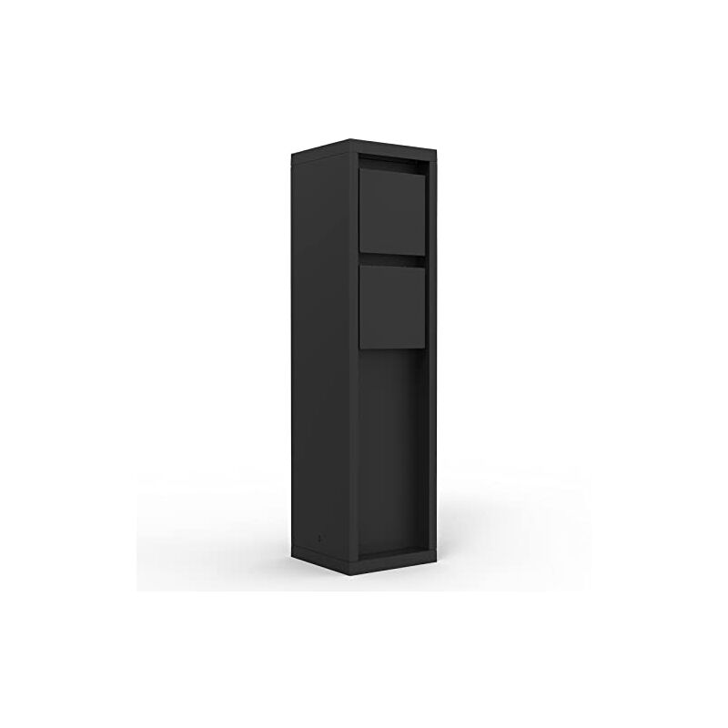 Bloc d'alimentation mains, prise extérieure noire mat, prise 2 prises pour l'extérieur, colonne de prise carrée, puissance max.