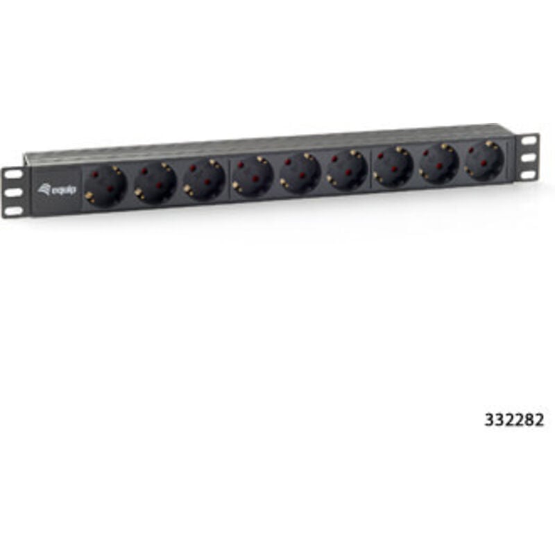 333282 unit de distribution de d'énergie (pdu) 9 prises ca 1U Noir - Equip