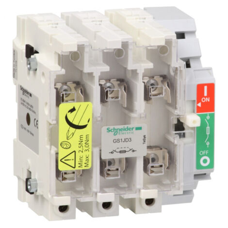 Bloc de base interrupteur-sectionneur fusible GS1 3P 3 F - NFC - 100 A - GS1JD3