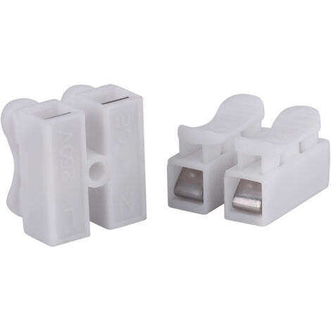 Bloc de bornes à poussoir 2P pour lampes LED, lot de 50 pièces
