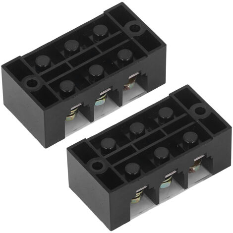 Bloc de bornes à vis double rangée 60A 600V avec capot transparent, pour éclairage de pont et installations électriques, lot de 2 pièces, 3 positions (603)