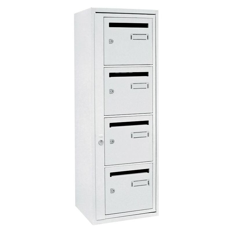 Decayeux - Bloc de boîtes aux lettres intérieurs type Languedoc standard 6 cases B6 coloris blanc 9016