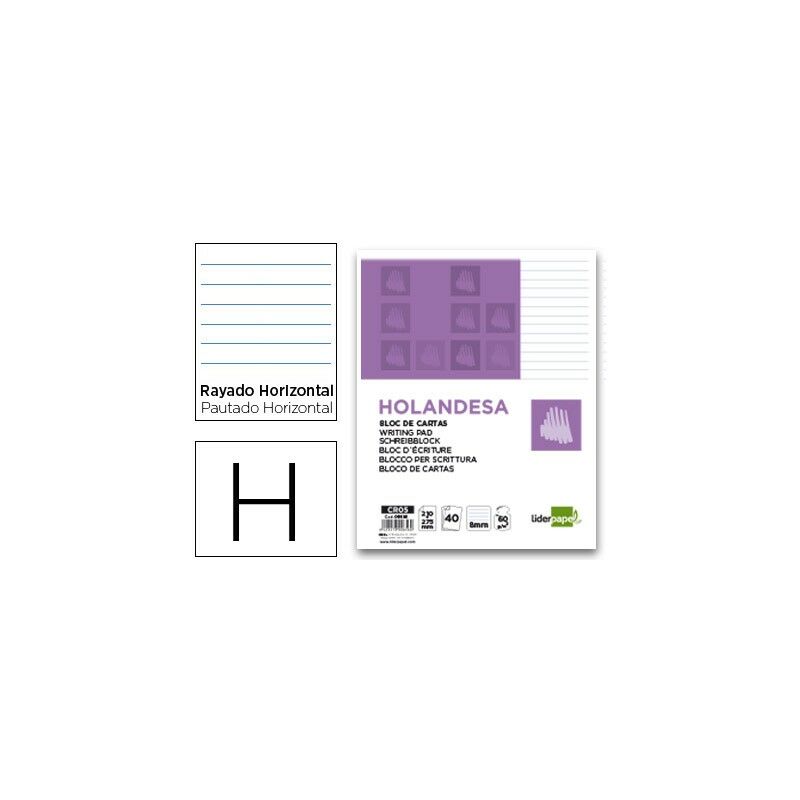 

Bloc de cartas liderpapel rayado holandesa 40 hojas 60g/m2