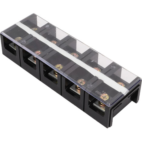 Bloc de connexion à vis 200A 600V, 5 pôles avec capot en PC pour éclairage et alimentation électrique