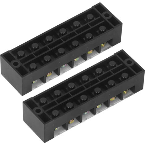 Bloc de connexion à vis double rangée 60A 600V avec capot transparent pour éclairage extérieur, 2 unités, 6 pôles (606)
