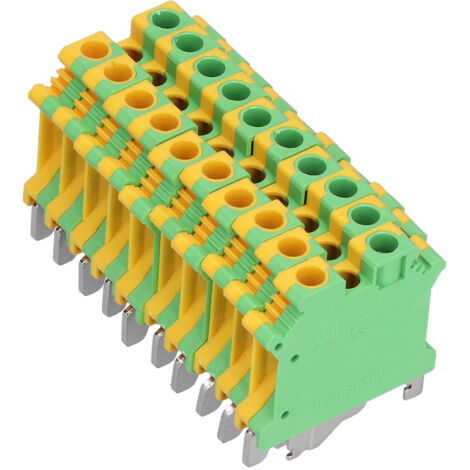 Bloc de connexion de terre 50 unités pour rail DIN, raccordement électrique sécurisé USLKG‑6