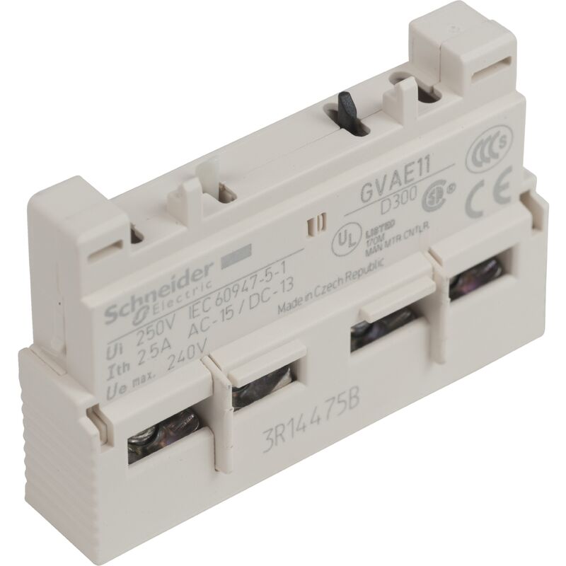 Bloc contact auxiliaire tesys - pour gv2 / gv3 - 1f+1o - 2.5a Schneider Electric gvae11tq