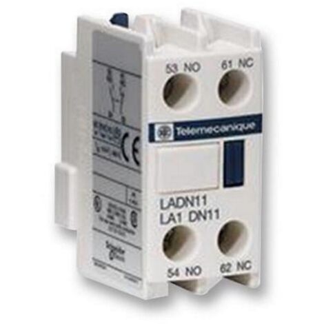 Schneider Electric – Bloc de contacts auxiliaires TeSys D – 2 contacts NO – 10 A – 690 V AC – Montage frontal facile – Compatible contacteurs TeSys D et F - LADN20