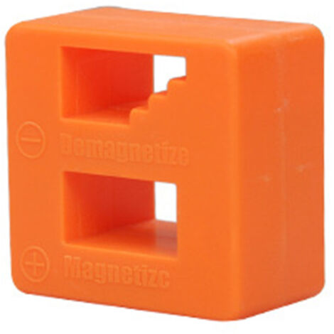 Bloc de démagnétisation magnétiseur 2 en 1, outil magnétique pour tournevis, accessoires de pièces métalliques Orange