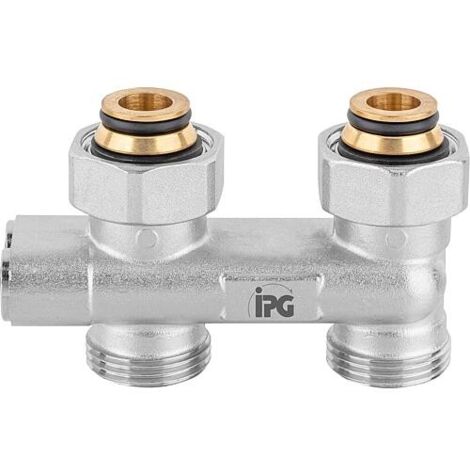 Bloc de dérivation droit, DN 20 (3/4"), raccord eurocône, verrouillable