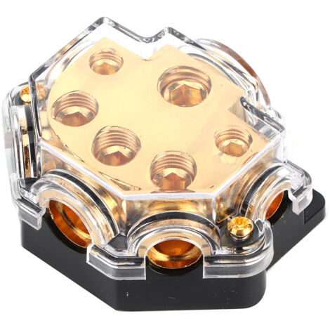 Bloc de Distribution d'Alimentation 1 Entrée 5 Sorties avec Câble de Mise à la Terre pour Voiture Bateau