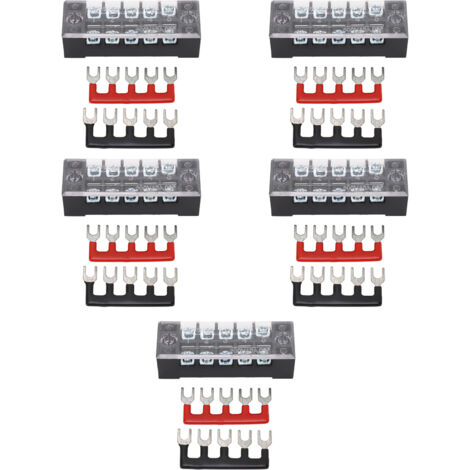Bloc de distribution d'alimentation 5 bornes M3 600V 15A pour voiture bateau - Lot de 5 ensembles
