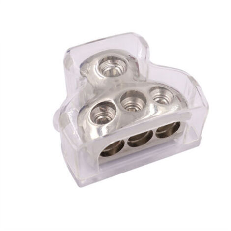 Bloc de distribution d'alimentation à 3 voies, 1x 0 jauge in / 3X 4 jauge sortie Amp Distribution de puissance répartiteur de masse bloc de connexion pour répartiteur o stéréo de voiture+distribution