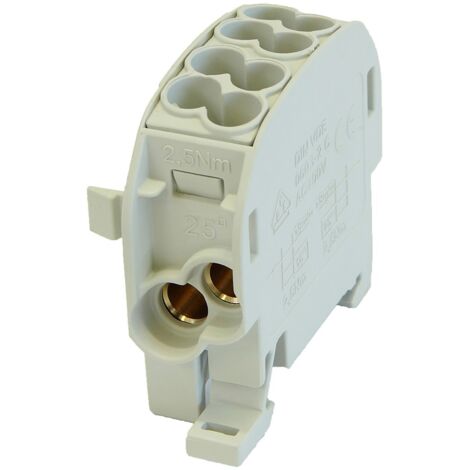 Bloc de distribution de dérivation SCB 25 Al/Cu 80110 SIMBLOCK, gris