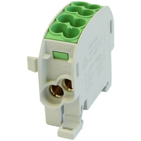 Bloc de distribution de dérivation SCB 25 Al/Cu 80110 SIMBLOCK, vert
