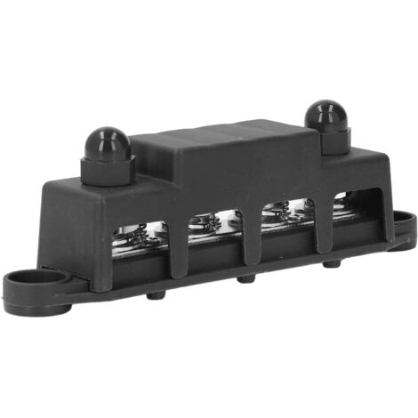 Bloc de distribution électrique 4 plots M10 250A 48V pour camping-car, bateau et véhicule, couleur noir