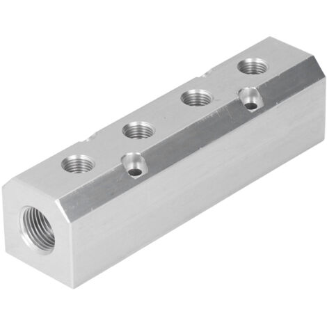 Bloc de Distribution en Aluminium 40x40mm Haute Pression Entrée G1/2 Sortie G1/4