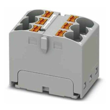 Bloc de distribution Phoenix Contact 6 voies, raccordement Enfichable, section de fils 24 à 10 AWG, 32A, 630 V ( Prix pour Paquet de 10 )