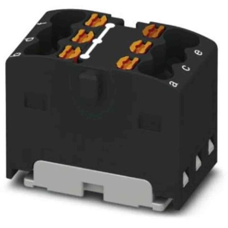 Bloc de distribution Phoenix Contact 6 voies, raccordement Enfichable, section de fils 2,5 mm², 17.5A, 450 V ( Prix pour Paquet de 20 )