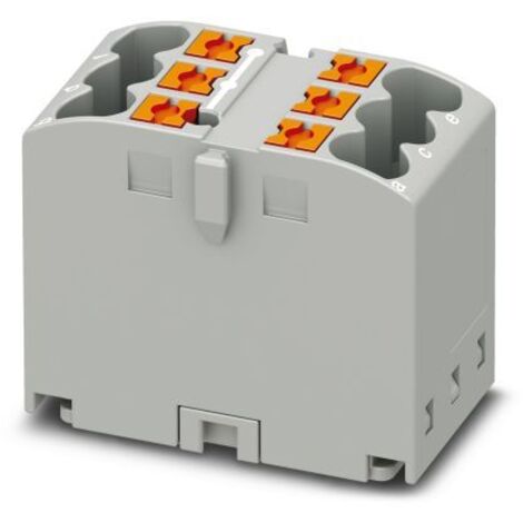 Bloc de distribution Phoenix Contact 6 voies, raccordement Enfichable, section de fils 26 12 AWG, 24A, 500 V ( Prix pour Boîte de 10 )
