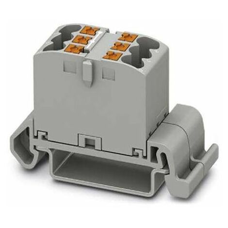 Bloc de distribution Phoenix Contact 6 voies, section de fils 12 AWG, 24A, 690 V ( Prix pour Paquet de 10 )