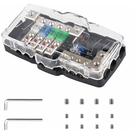 Bloc de distribution pour voiture, porte-fusible avec indicateur LED rouge, mini boîte à fusibles ANL, 30 A 60 A, distributeur de fusibles pour voiture, bateau, van, SUV, camion