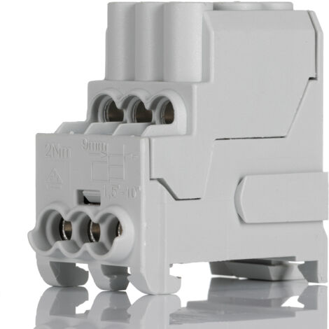 Bloc de distribution Weidmuller 6 voies, raccordement A visser, 100A, 690 V c.a./c.c. ( Prix pour Paquet de 3 )