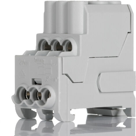 Bloc de distribution Weidmuller 6 voies, raccordement A visser, 100A, 690 V c.a./c.c. ( Prix pour Paquet de 3 )
