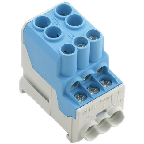Bloc de distribution Weidmuller 6 voies, raccordement A visser, 101A, 1 kV (c.a./c.c.) ( Prix pour Paquet de 3 )