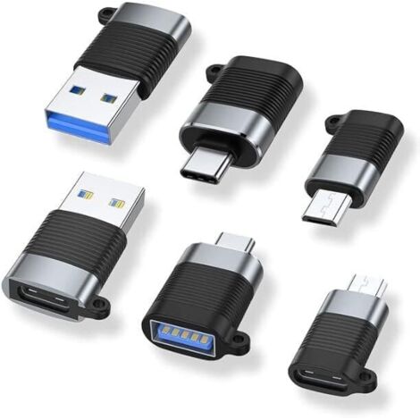 Bloc de Données USB 4 pièces – Protection de Données pour iPhone, iPad, Samsung et Autres Appareils USB-C, Charge Sécurisée Contre Piratage et Virus, Couleur Bleu-Gris, 140W Fast Charge
