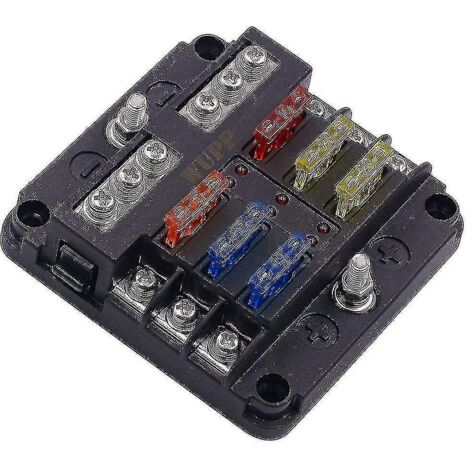Bloc de fusibles 12 volts, panneau de fusibles étanche pour bateau avec indicateur d'avertissement LED et couvercle résistant à l'humidité.