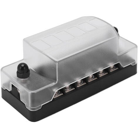 Bloc de fusibles étanche 6 positions avec capot transparent pour véhicules et bateaux 12V-24V