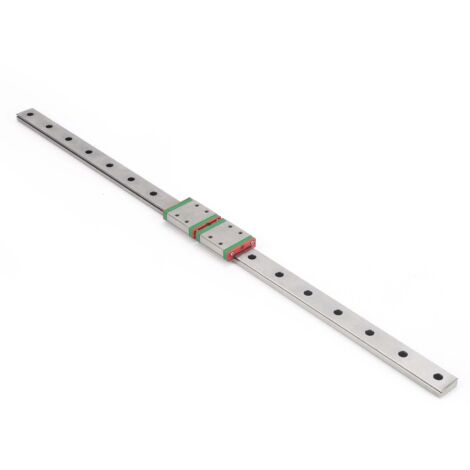 Bloc de glissement MGW9C-500-2R pour rail linéaire miniature à billes, compatible avec systèmes de guidage linéaire compacts.