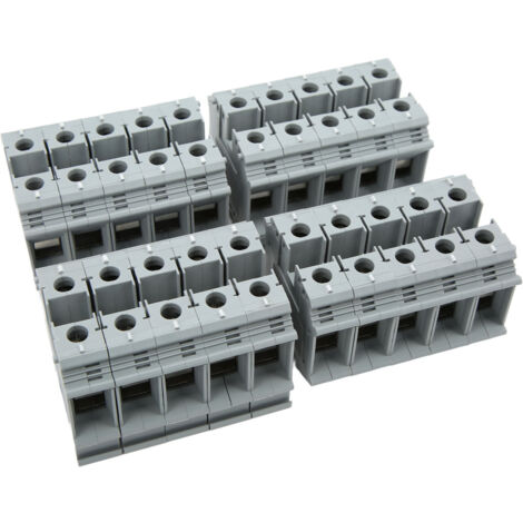 Bloc de jonction 20 pièces rail 125A 800V, bornes de terre haute conductivité pour connexion électrique fil