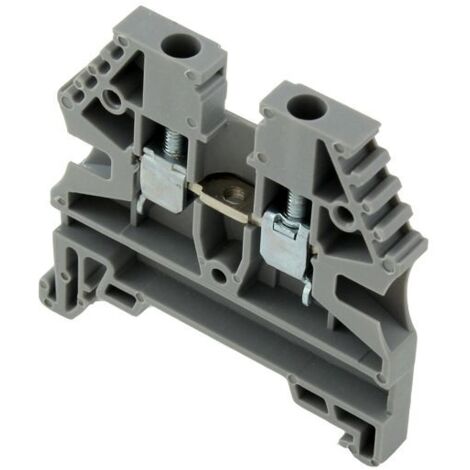 Bloc De Jonction 4mm² - Borne Er4 Grise - 30a Max - Connexion à Vis Section Max 6mm² - Montage Sur Rail Din