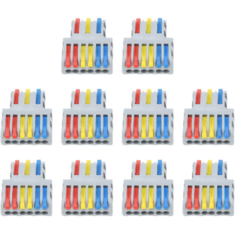Bloc de jonction à levier 10 pièces, bornier rapide 6 en 3, accessoires câblage électrique 250V 32A